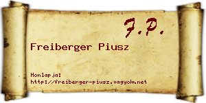 Freiberger Piusz névjegykártya