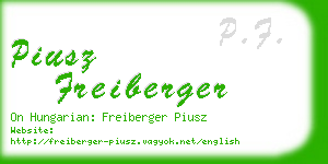 piusz freiberger business card